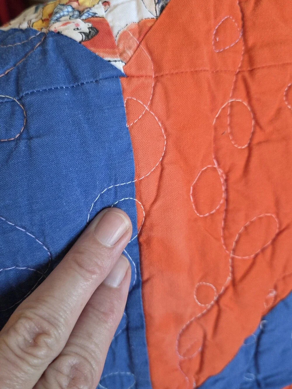 Handmade Western Cowboy Baby Quilt Blanket Pinwheel Crib 40x40 Patchwork Broncos